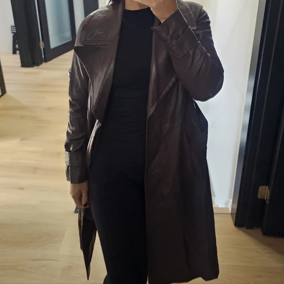 Chocolate Brown Trench - Picture 3 of 6